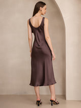 [Coffee] SilkSilky-AU Sleeveless Dress 002