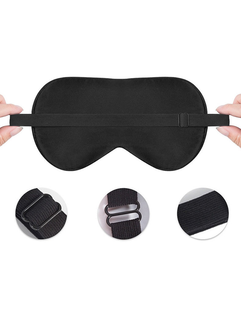 Pure Silk Solid Color Elastic Band Sleep Eye Mask