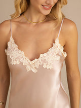 [Pink] SilkSilky-AU Spaghetti Strap V Neck Dress 004