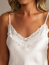 [White] SilkSilky-AU Sleeveless V Neck Camisole Set 004