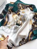 SilkSilky AU Pure Silk Scarf DarkGreen 003