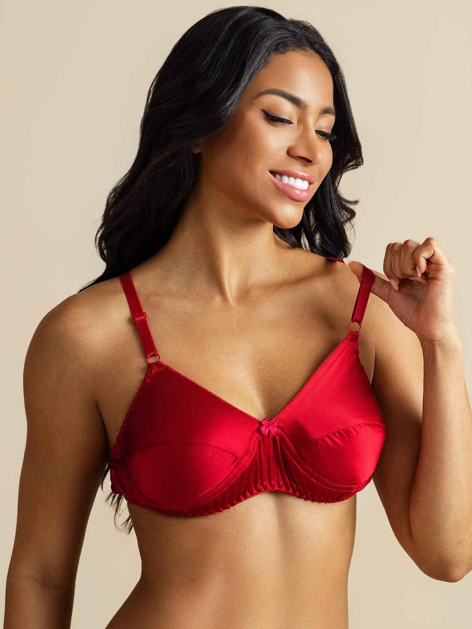 [Red] SilkSilky-AU Pure Silk Bra 003,