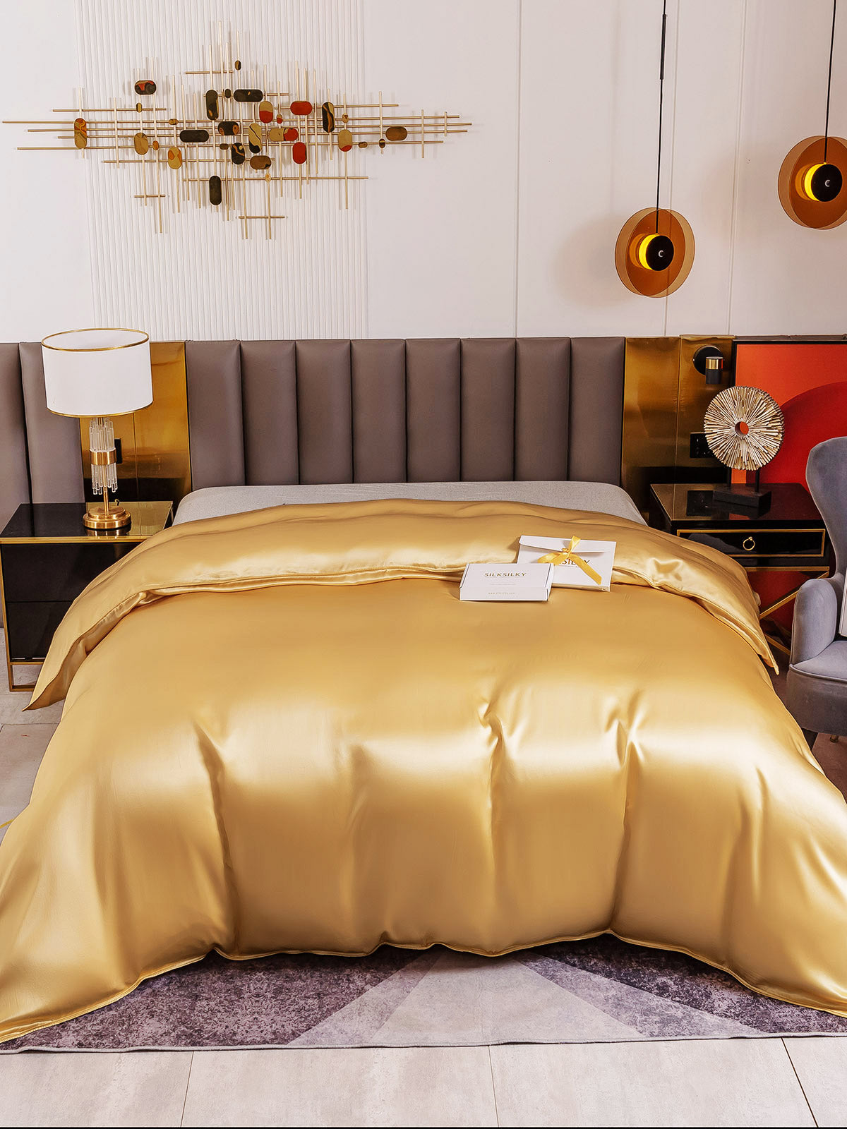 [Champagne] SilkSilky-AU 19Momme Duvet Covers 002