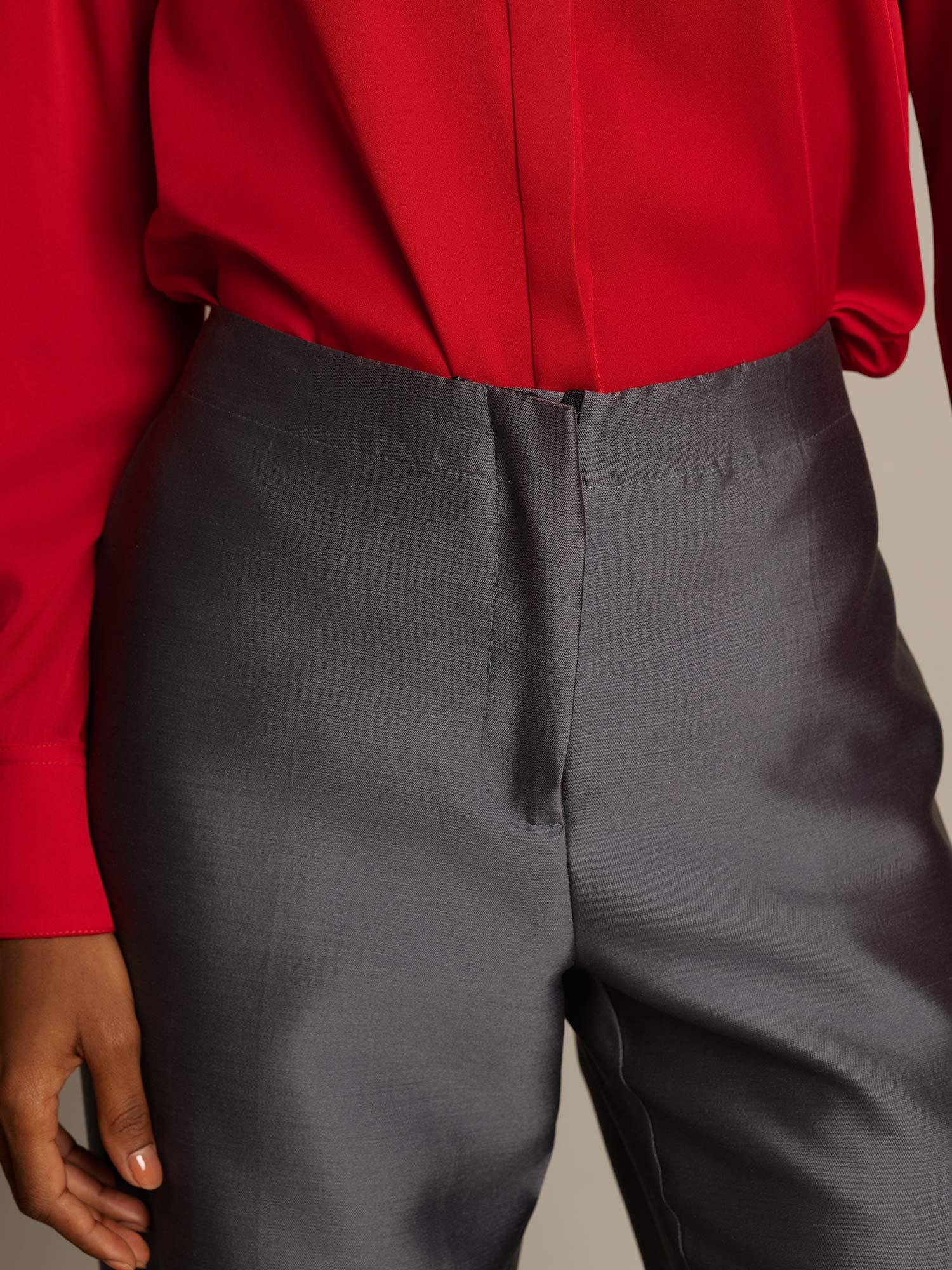 [Gray] SilkSilky-AU 32Momme Wool Womens Pants 004,