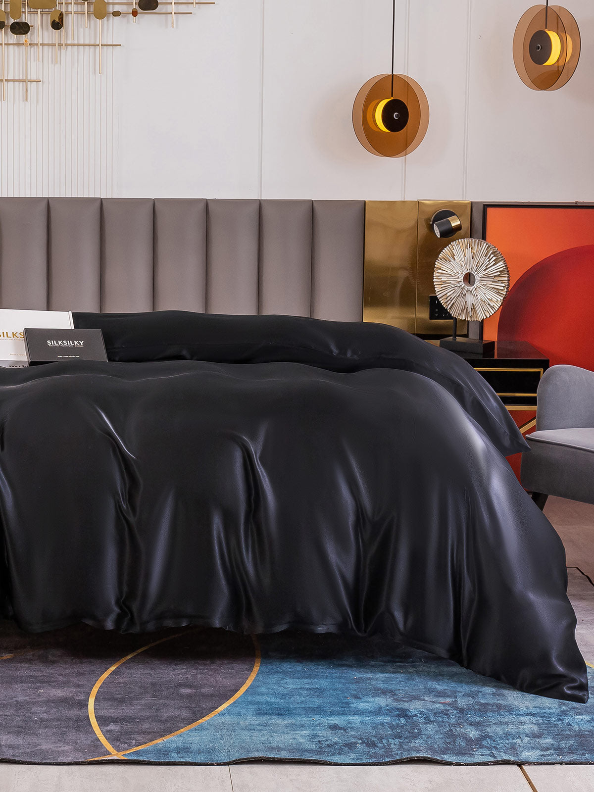 [Black] SilkSilky-AU 19Momme Duvet Covers 003