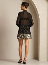 [Black] SilkSilky-AU Pure Silk Split Women's Shirt 009