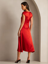 [Wine] SilkSilky-AU Cap Sleeve Dress 002