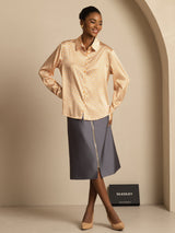 [Floral] SilkSilky-AU Long Sleeve Lapel Collar Women's Shirt 006