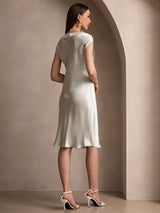 [Light Green] SilkSilky-AU Cap Sleeve V Neck Nightgown 002