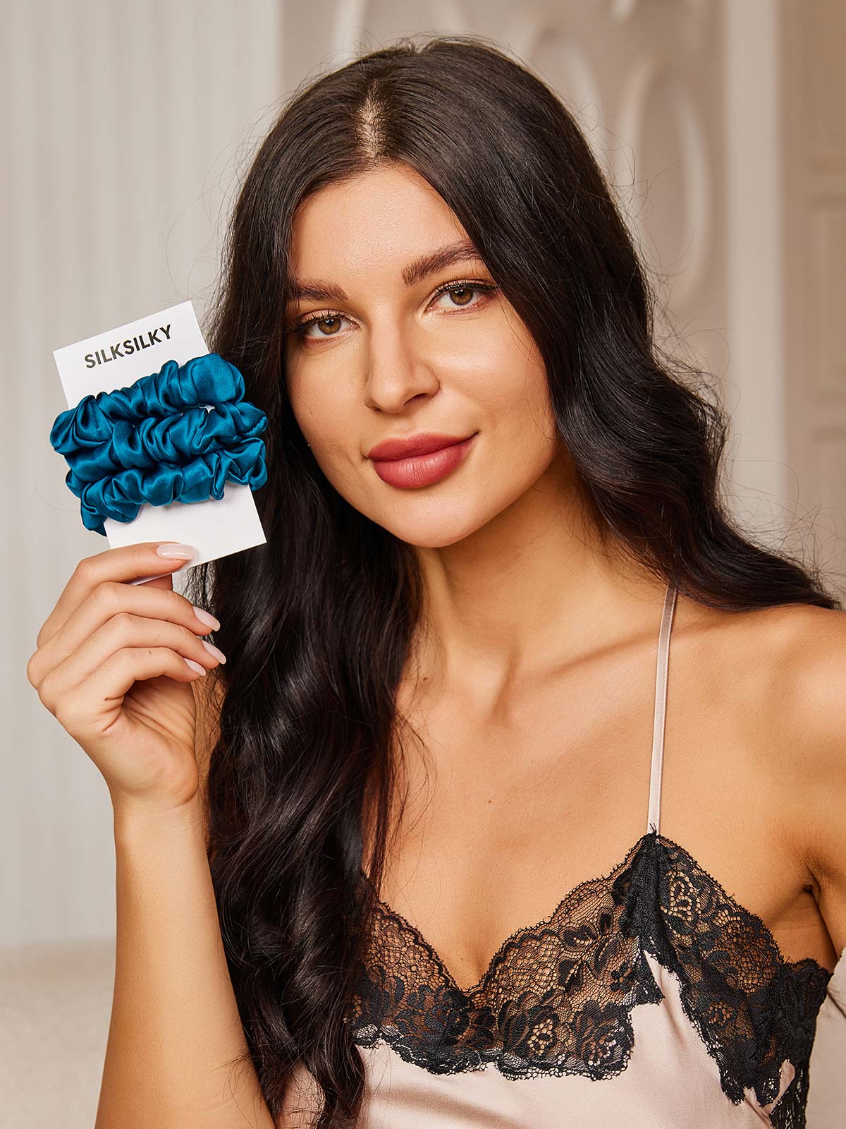 [Teal] SilkSilky-AU 19Momme Pure Silk Scrunchie 001