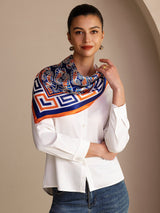 [Navy Seahorse] SilkSilky-AU Scarf 002