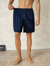 [Dark Blue] SilkSilky-AU Men's Sleep Shorts 005