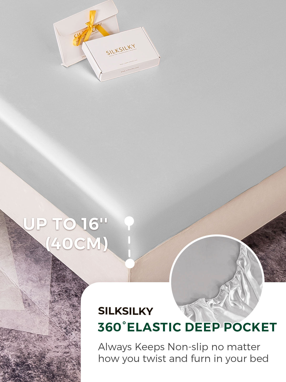 [Silver] SilkSilky-AU 22Momme Bedding Set 004