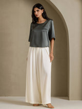 [Dark Gray] SilkSilky-AU Half Sleeve Women's T-Shirt 007