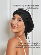 [Black] SilkSilky-AU Sleep Cap 003