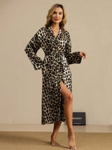 [Leopard] SilkSilky-AU Long Sleeve Women's Dressing Gown 001