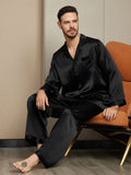 SilkSilky AU Pure Silk Long Sleeve Mens Pajamas Black 003