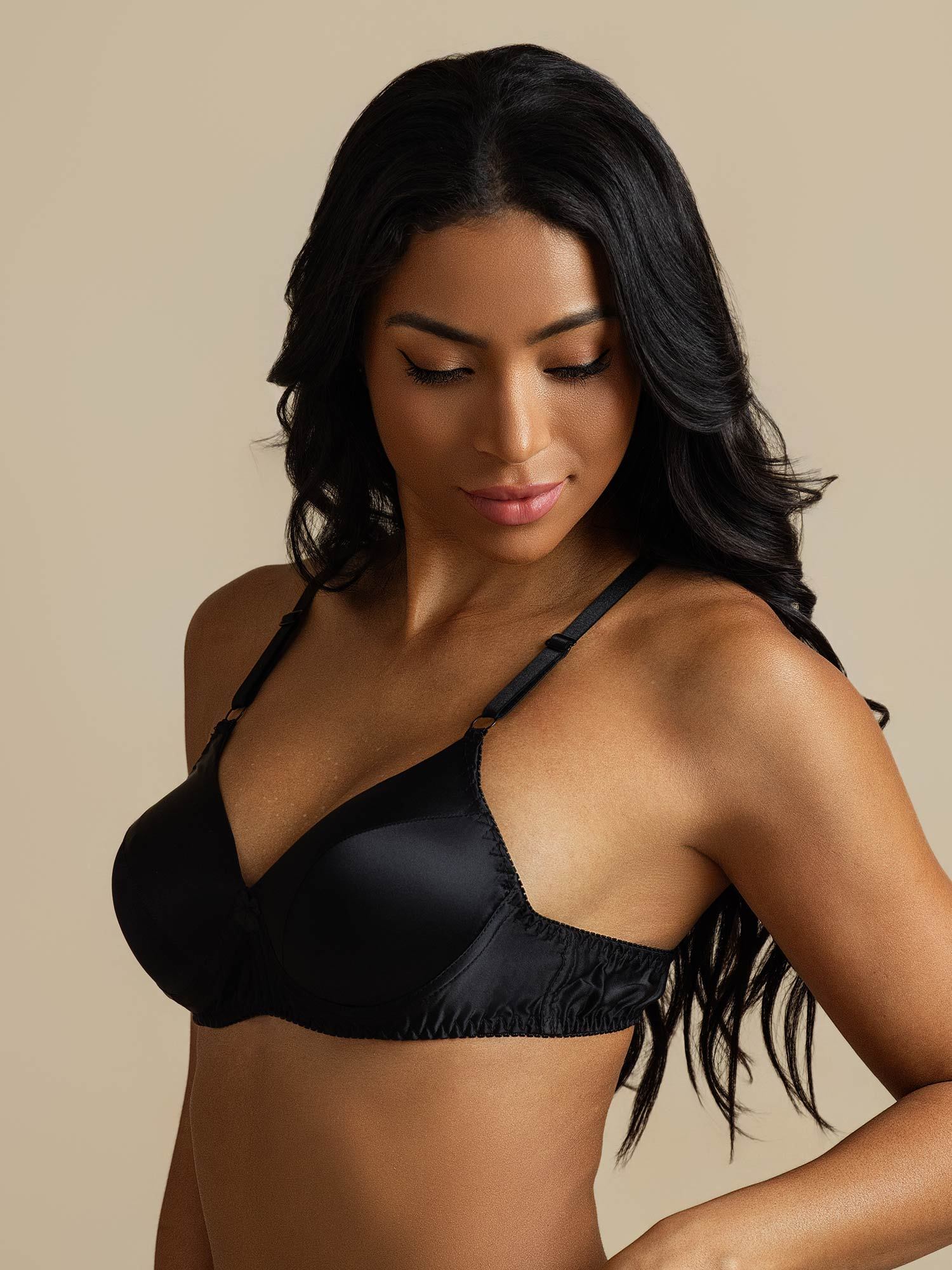 [Black] SilkSilky-AU Pure Silk Bra 007,