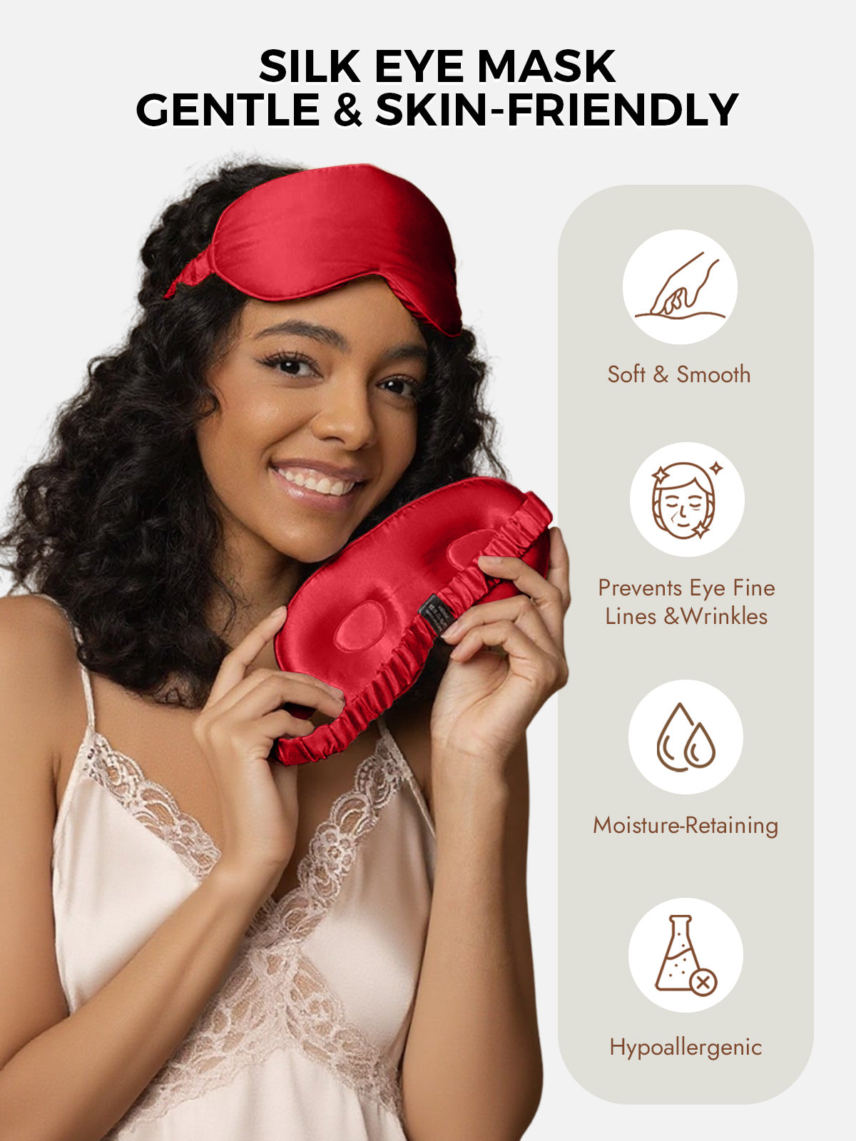 [Wine] SilkSilky-AU Pure Silk Eye Mask 003