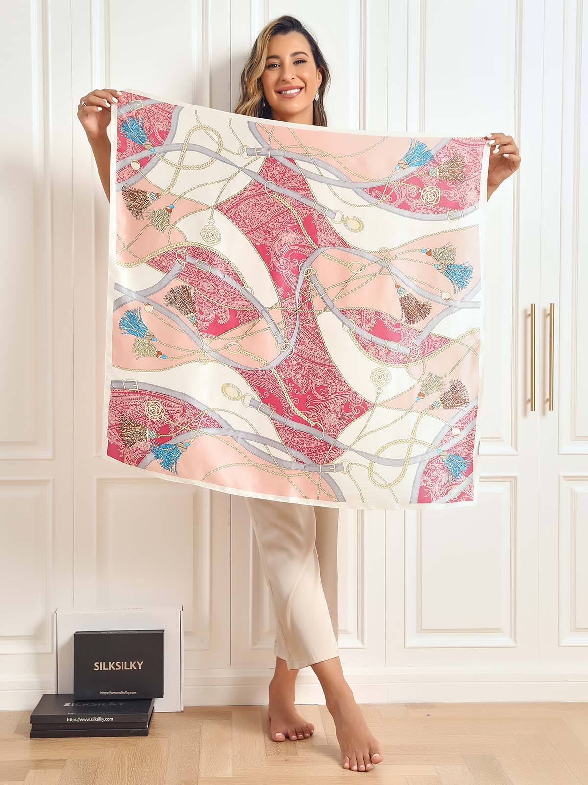 SilkSilky-AU Pure Silk Scarf P004 005