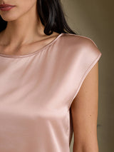 [Tuscany] SilkSilky-AU Cap Sleeve Round Neck Women's T-Shirt 004