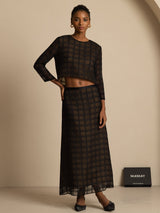 [Black] SilkSilky-AU Pure Silk Long Sleeve Round Neck Blouse 008