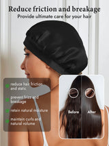 [Black] SilkSilky-AU Sleep Cap 004