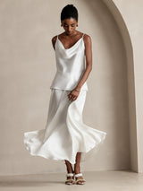 [White] SilkSilky-AU Skirt 007
