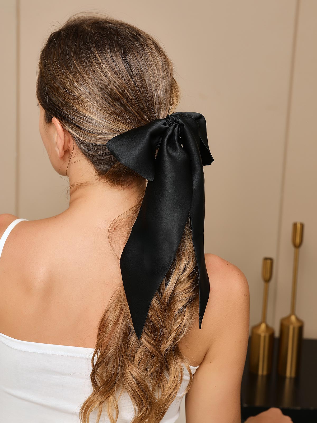 SilkSilky-AU 19Momme Pure Silk Scrunchie Black 003