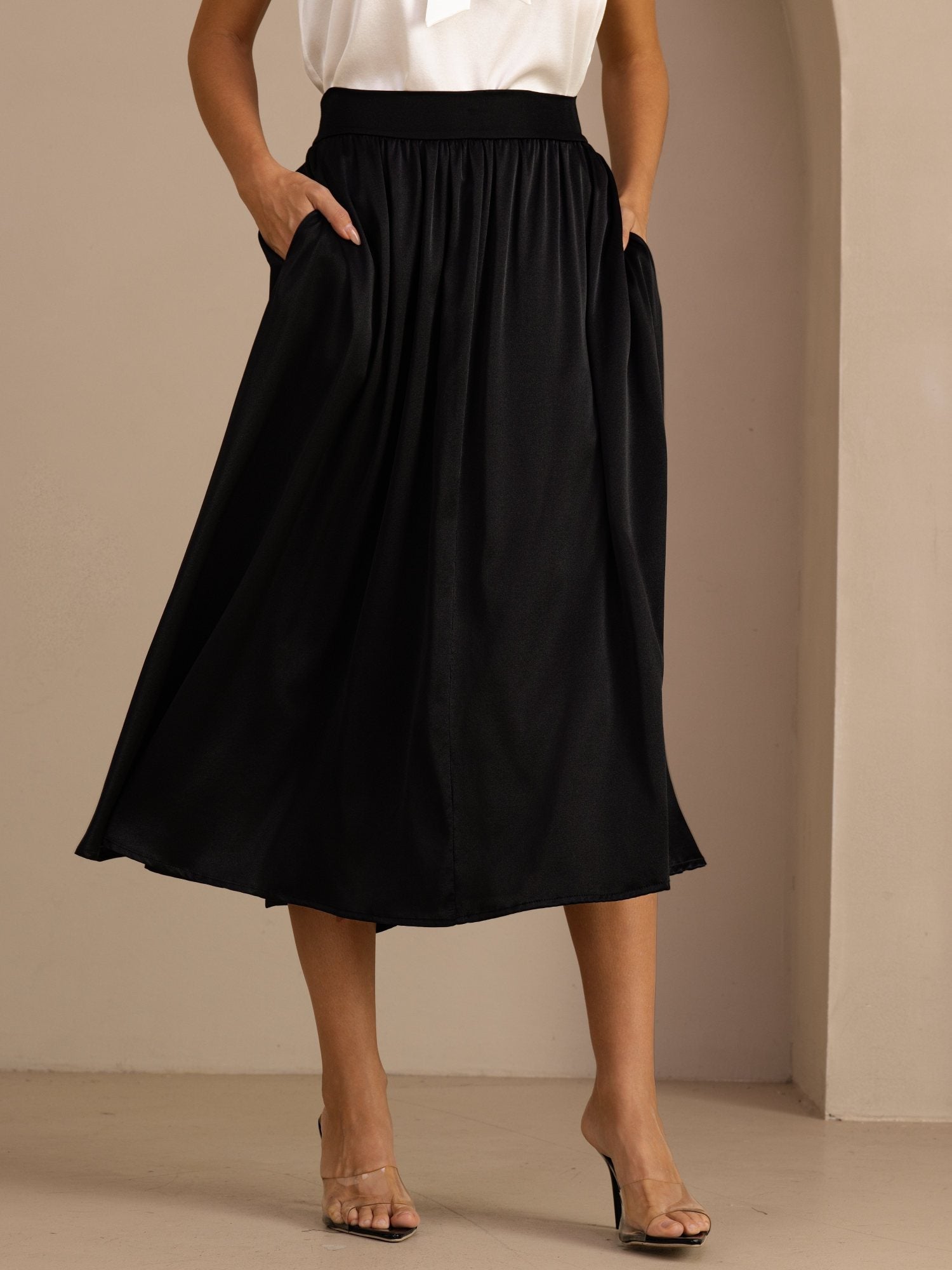 [Black] SilkSilky-AU Skirt 001