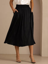 [Black] SilkSilky-AU Skirt 001