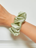 SilkSilky AU 19Momme Pure Silk Scrunchie Green 008