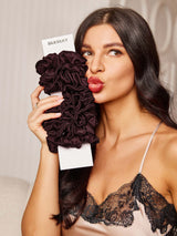 [Brown] SilkSilky-AU Scrunchie 001