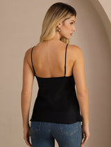[Black] SilkSilky-AU Sleeveless V Neck Camisole 002