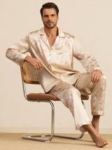 [Champagne] SilkSilky-AU Long Sleeve Notch Collar Men's Pyjamas 001