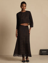 [Black] SilkSilky-AU Pure Silk Long Sleeve Round Neck Women''s Outfit Sets 001