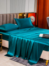 [Teal] SilkSilky-AU 22Momme Pure Silk Bedding Set 003,