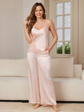 SilkSilky AU Pure Silk Sleeveless V Neck Camisole Set Pink 003