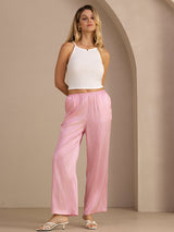 [Pink Pinstripe] SilkSilky-AU Womens Pants 006