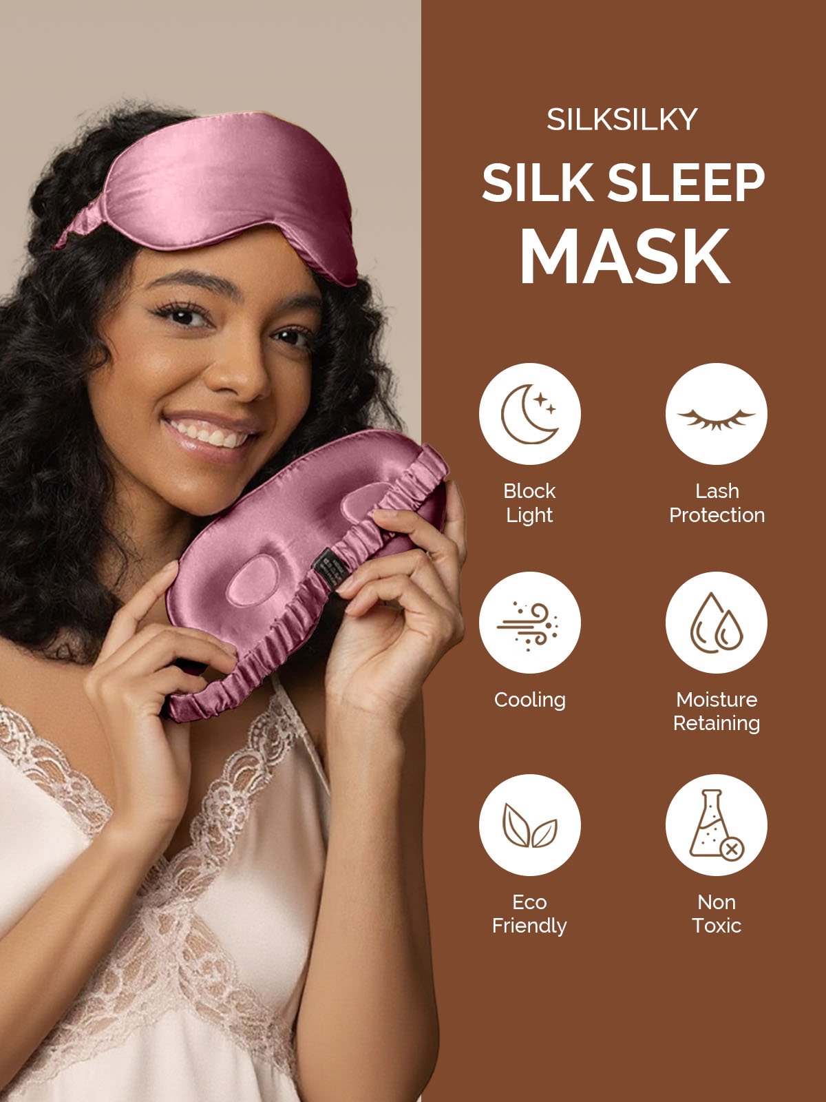 [Pale Mauve] SilkSilky-AU 22Momme Pure Silk Eye Mask 003