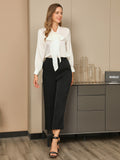 Bow Tie Silk Blouse Shirt