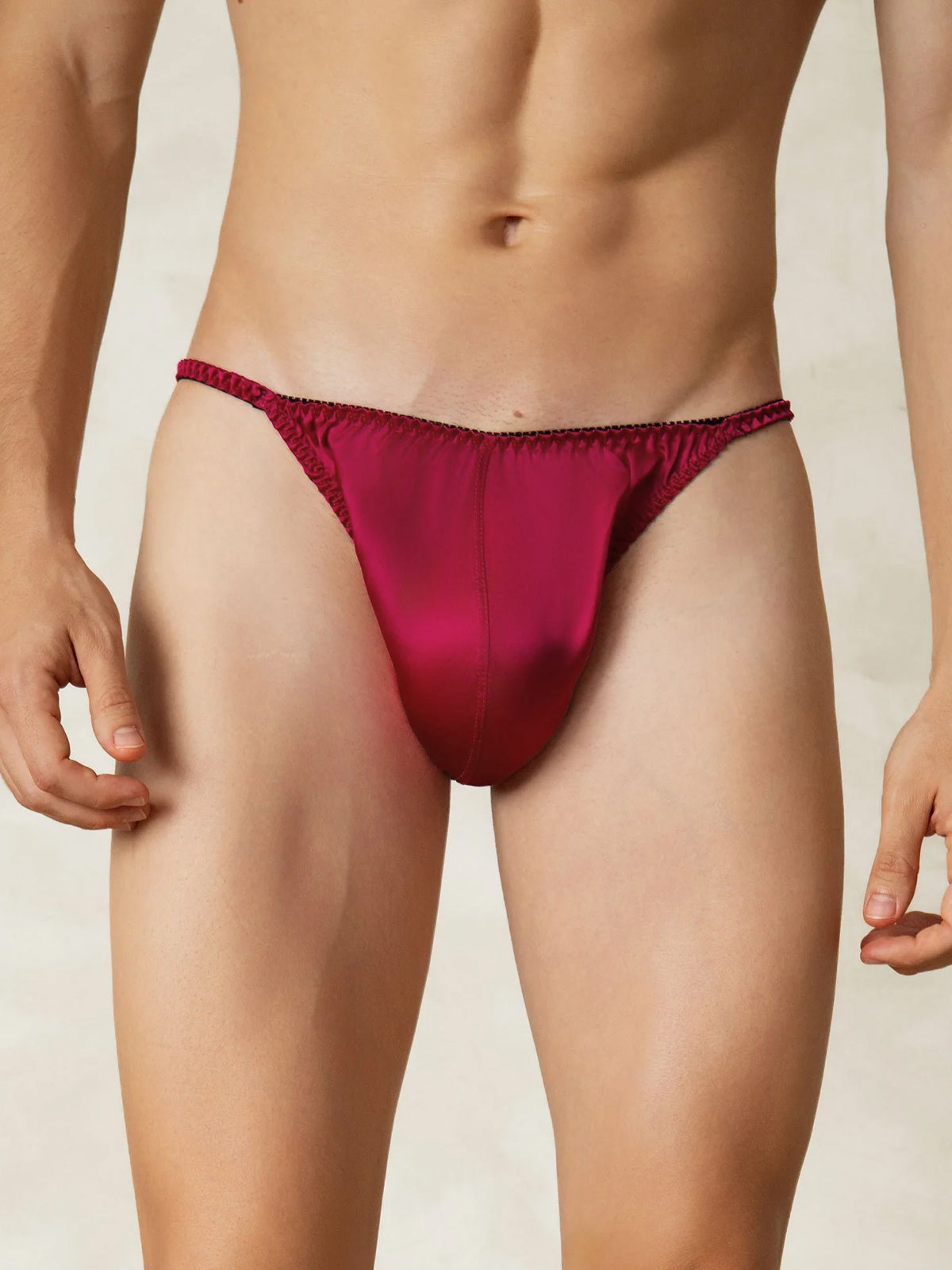 [Wine] SilkSilky-AU Pure Silk Mens Underwear 001