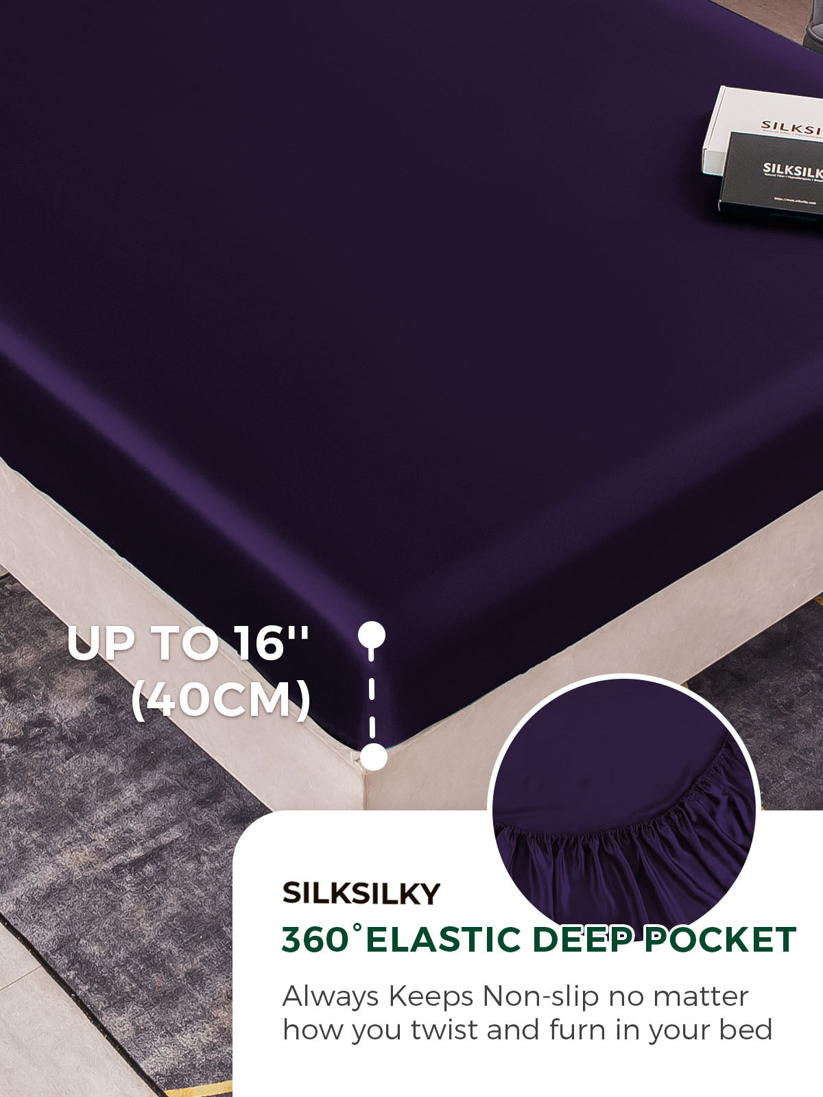 [Deep Purple] SilkSilky-AU 25Momme Bedding Set 004