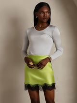 [Light Gray] SilkSilky-AU Silk Jersey Long Sleeve Round Neck Women's T-Shirt 004