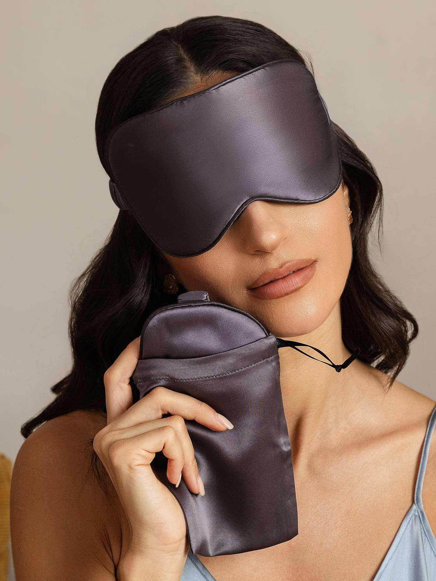 [DarkGray] SilkSilky-AU Pure Silk Eye Mask 002