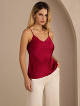 [Wine] SilkSilky-AU Sleeveless V Neck Camisole 001