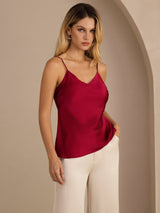 [Wine] SilkSilky-AU Sleeveless V Neck Camisole 001