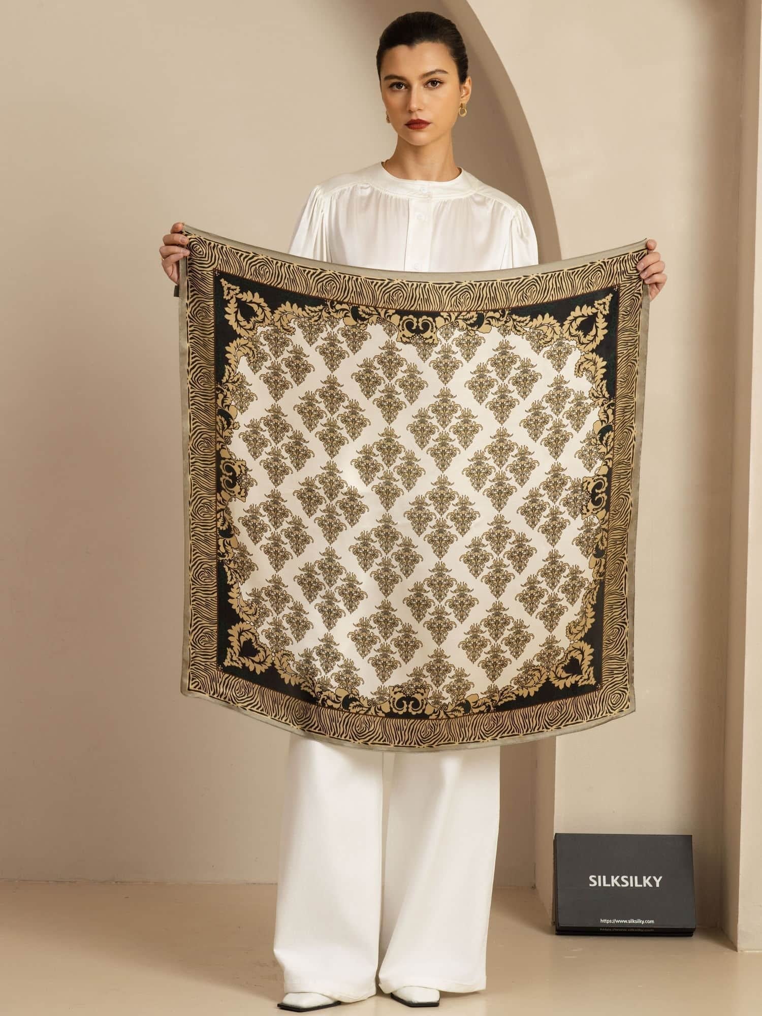 [P109] SilkSilky-AU Pure Silk Scarf 003