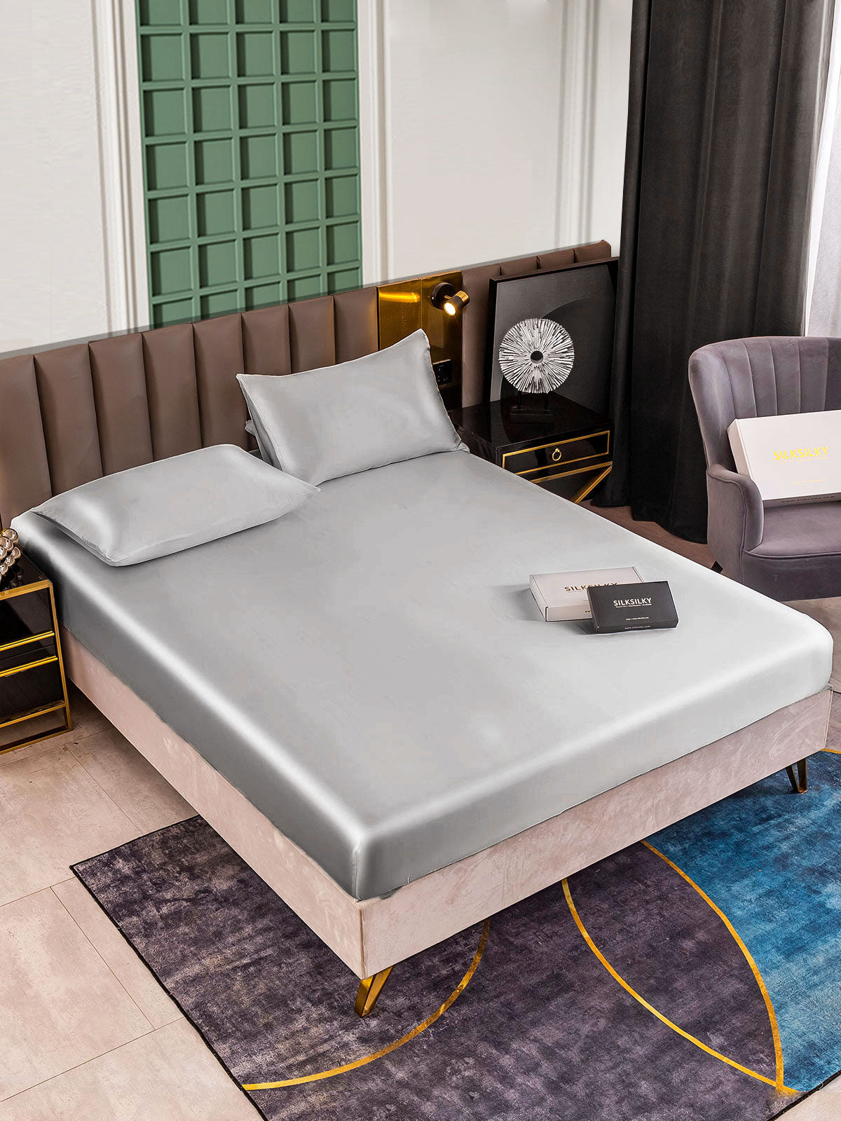 [Silver] SilkSilky-AU 25Momme Bedding Set 001