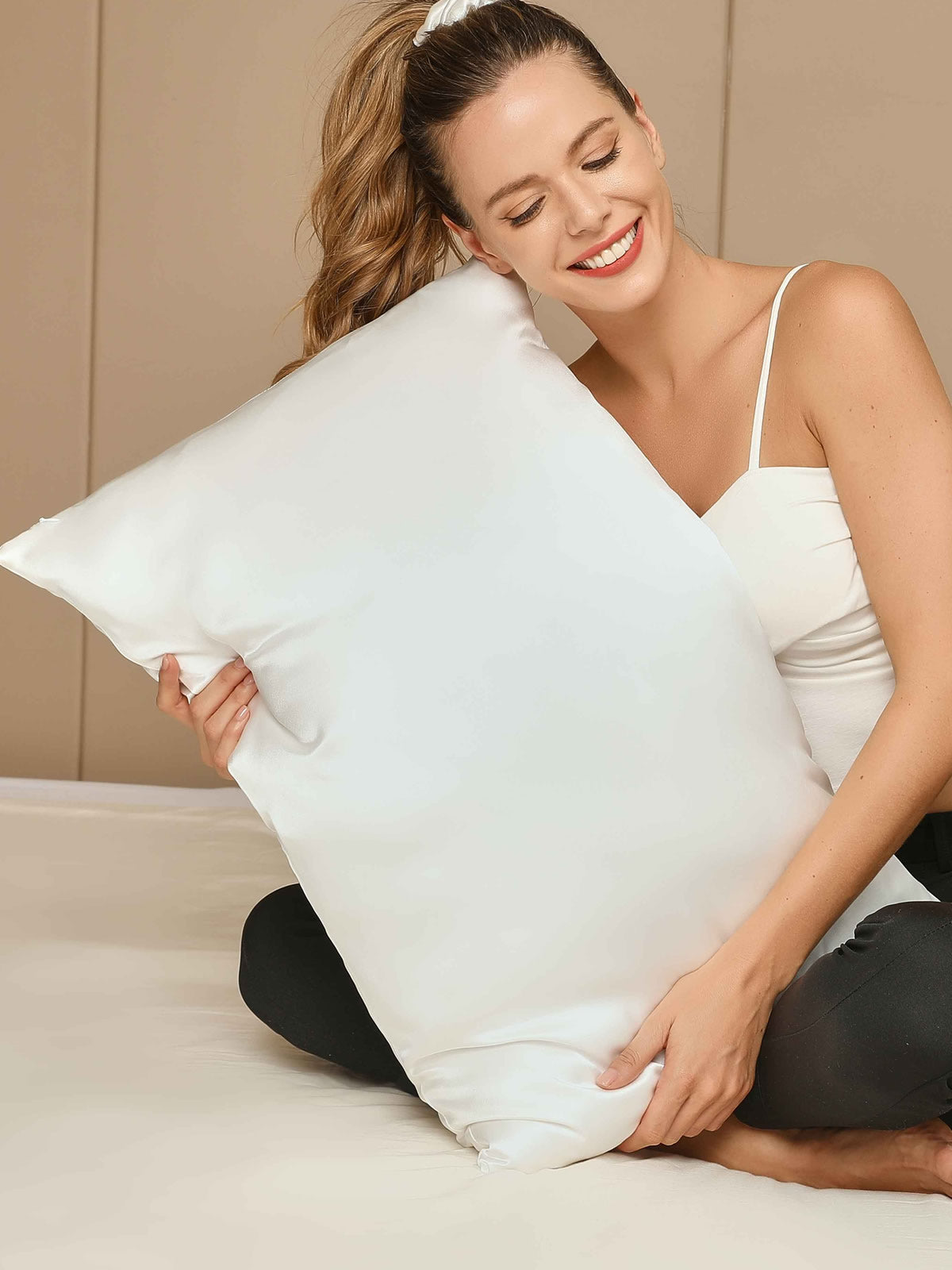 [White] SilkSilky-AU 22Momme Pure Silk Pillowcase 005